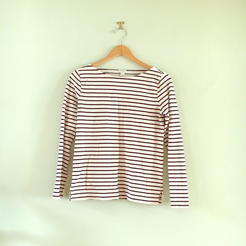 J. Crew factory navy Breton-stripe shirt (XS)
